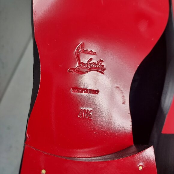 CHRISTIAN LOUBOUTIN Black Mens Chambelimoc Night Strass Velvet Loafer Shoe - Picture 4 of 11